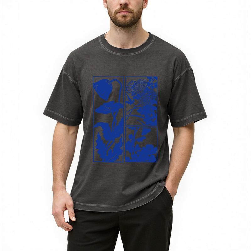 bbb Woodcut Flowers Gradient Washed T-Shirt