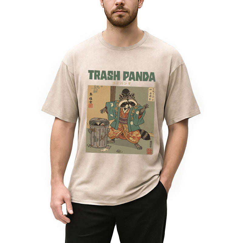 bbb Trash Panda Traditional Japanese Meme Washed T-Shirt