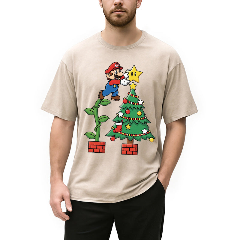 bbb Super Mario Christmas Washed T-Shirt
