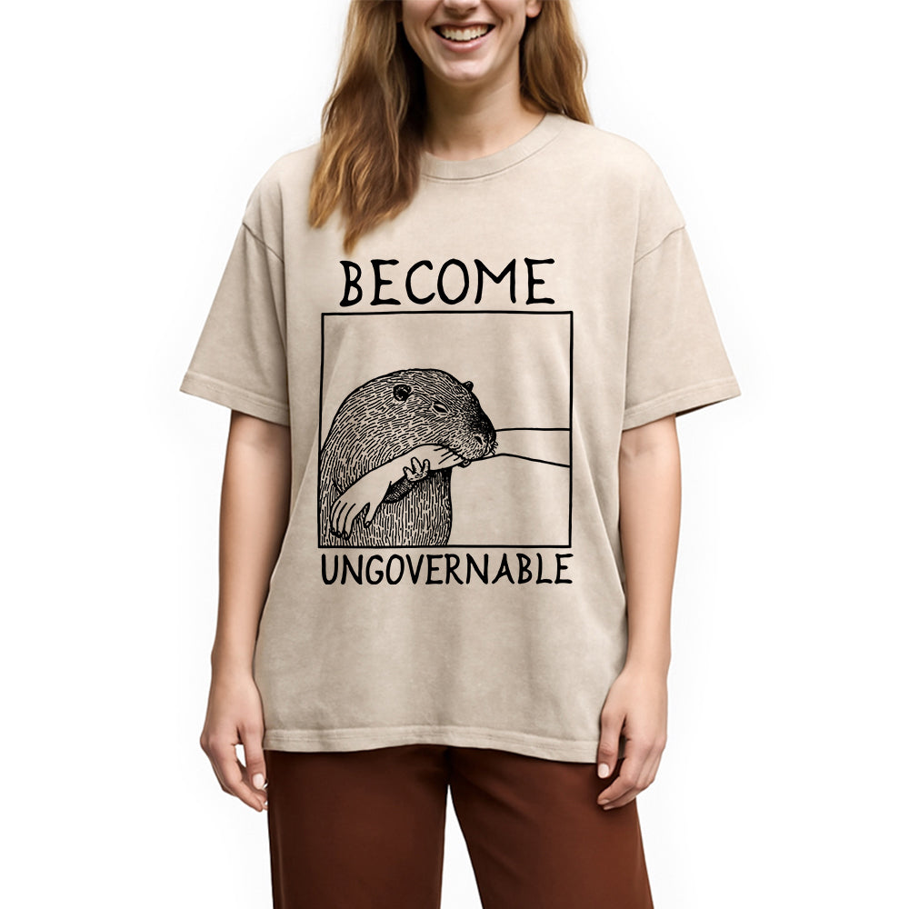 bbb Become Ungovernable Capybara Bites People Washed T-Shirt