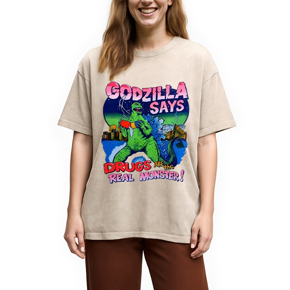 bbb Godzilla Says Washed T-Shirt