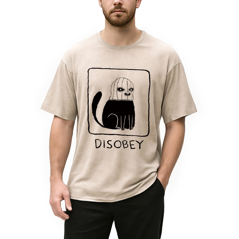 bbb Disobey Cat Washed T-Shirt