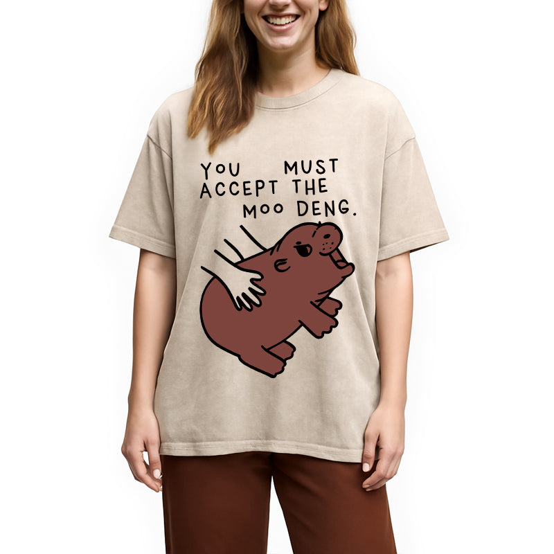 bbb Give You Moo Deng Washed T-Shirt