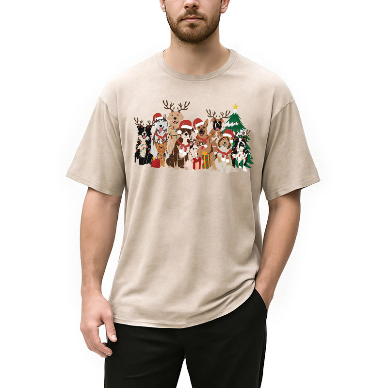 bbb Christmas Dogs Washed T-Shirt