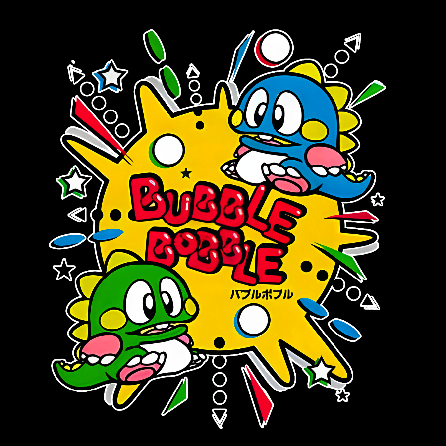 Bubble Bobble Retro Game  T-Shirt