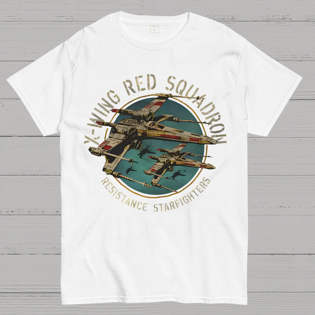Star Battles X-Wing Squadron Faded Portrait  T-Shirt