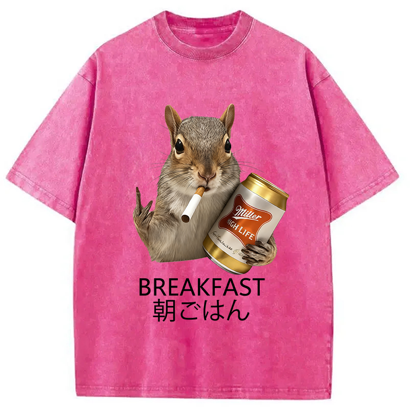 bbb Funny Breakfast Washed T-Shirt