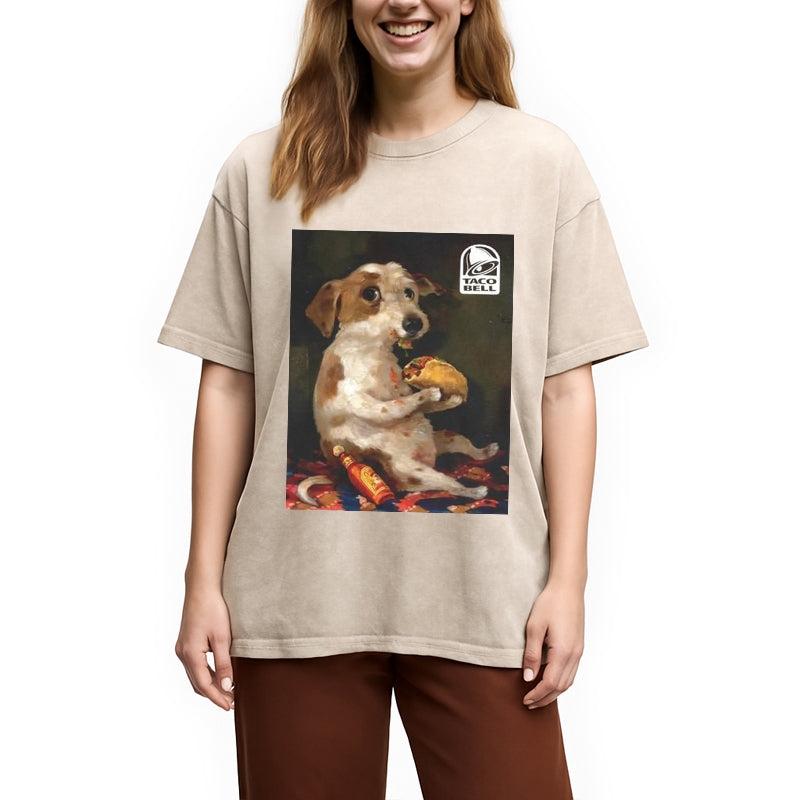 bbb Dog Chill With Taco Bell Vintage Washed T-Shirt