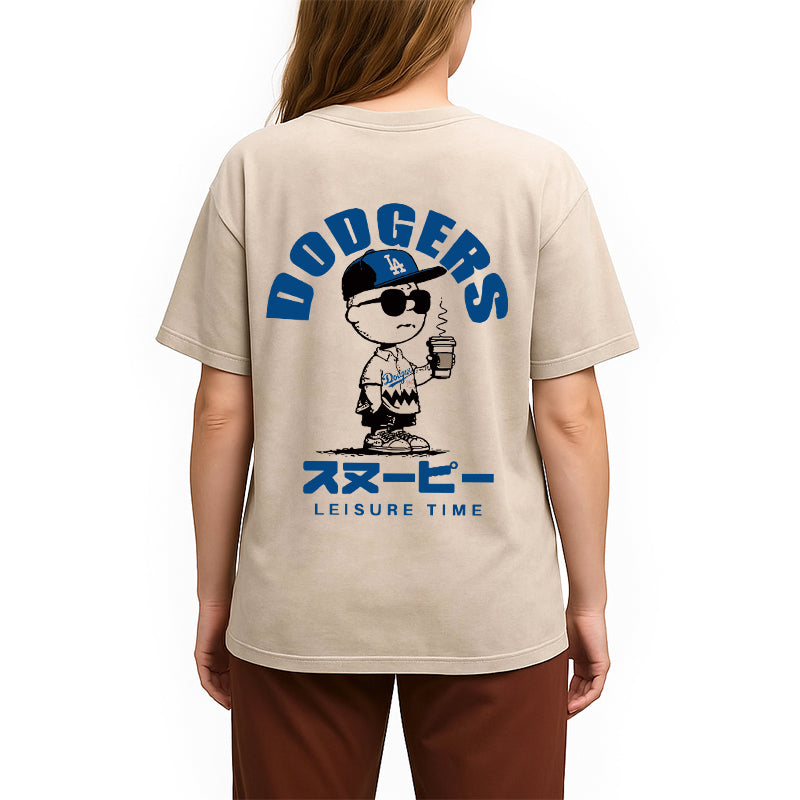 bbb Dodger Snoopy Vintage Japanese Back Washed T-Shirt