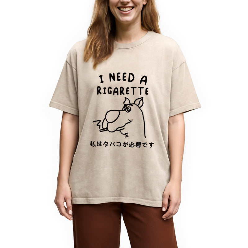 bbb I Need a Rigarette Washed T-Shirt