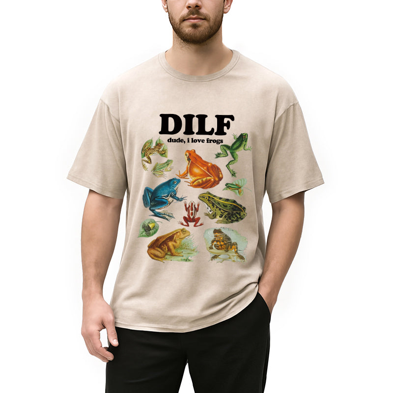 bbb Dude I Love Frog Washed T-Shirt