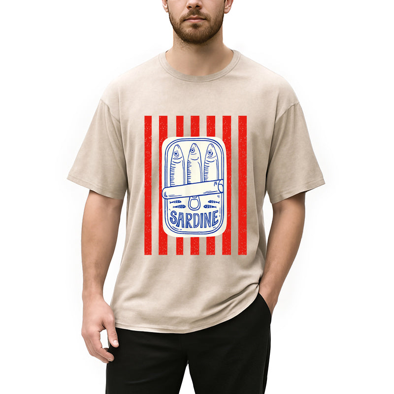bbb Les Sardines Red Stripes Fisherman Washed T-Shirt