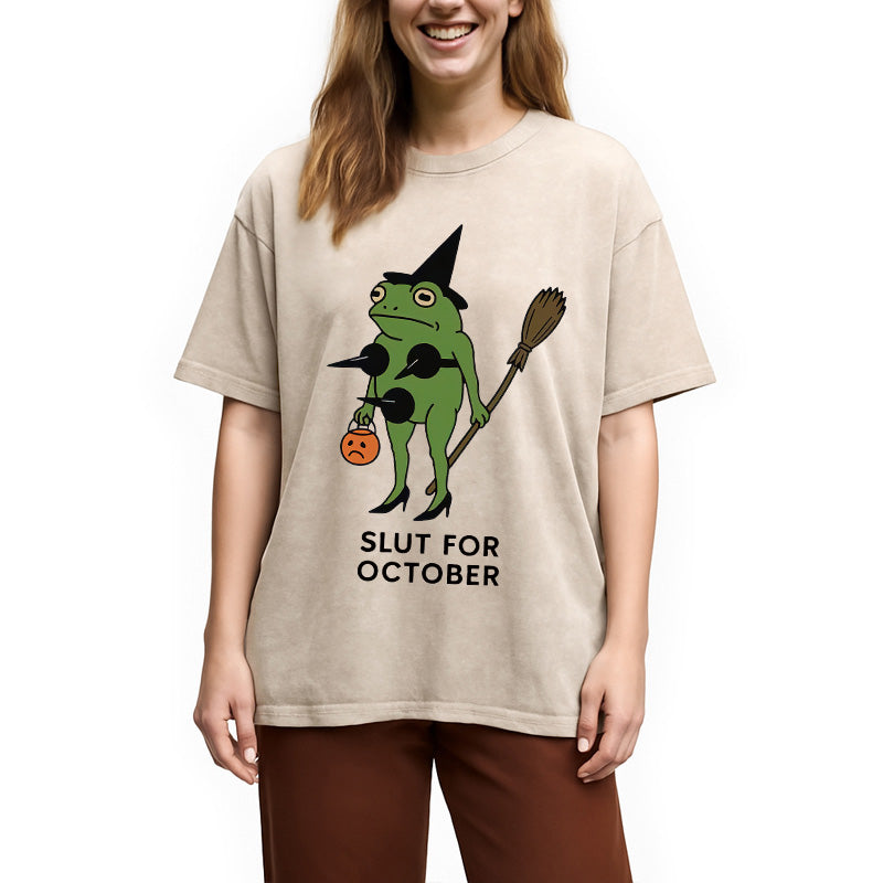 bbb Slut For October Washed T-Shirt