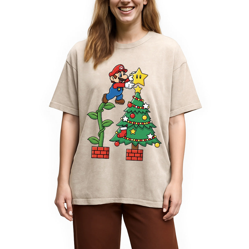 bbb Super Mario Christmas Washed T-Shirt