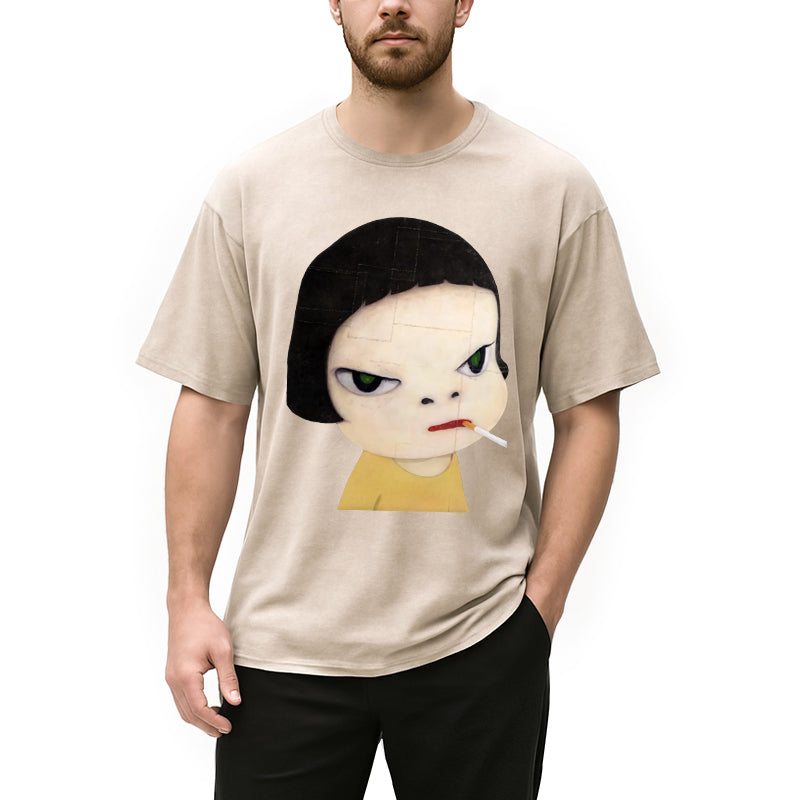 bbb Too Young To Die Smoking Girl Washed T-Shirt
