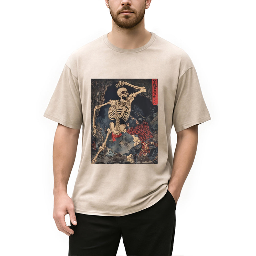 bbb Japanese Horror Skeleton Washed T-Shirt