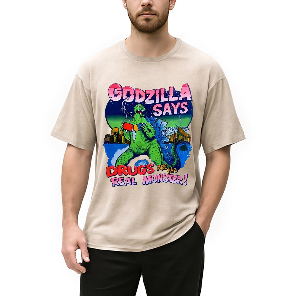 bbb Godzilla Says Washed T-Shirt