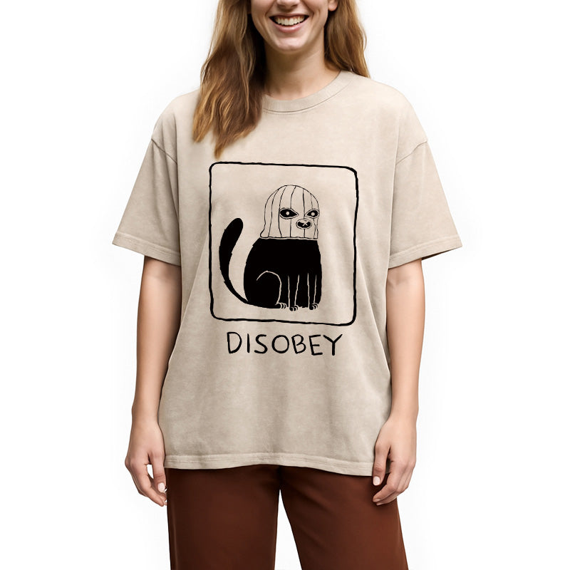bbb Disobey Cat Washed T-Shirt