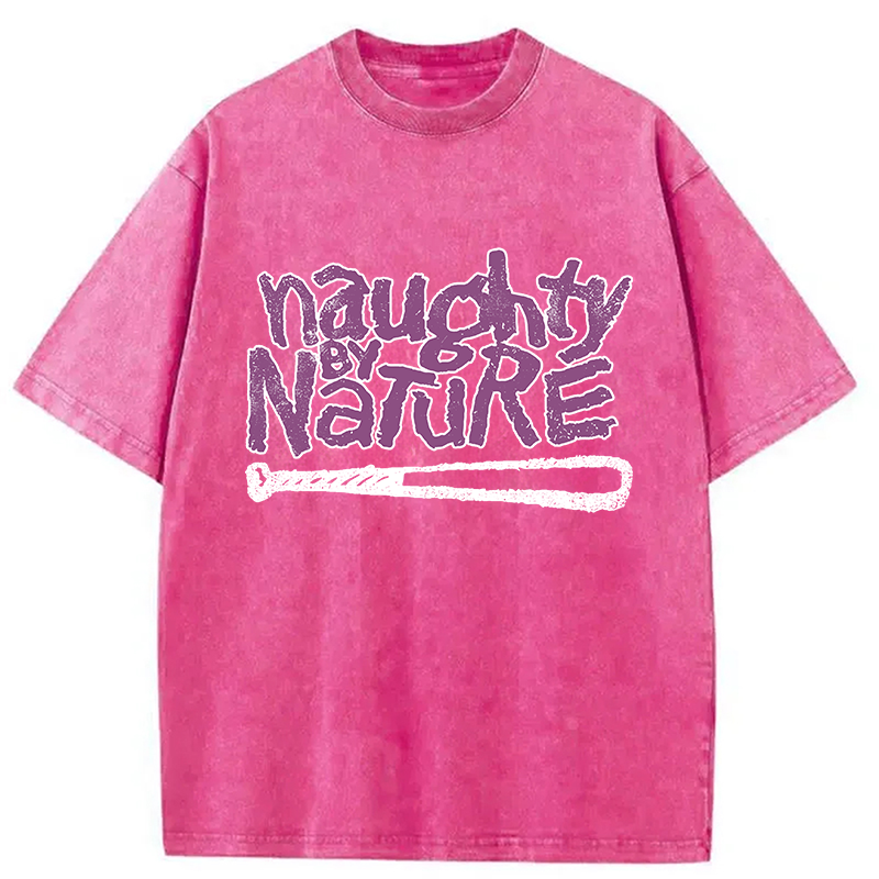 bbb Logo Naughty By Nature Hiphop Washed T-Shirt