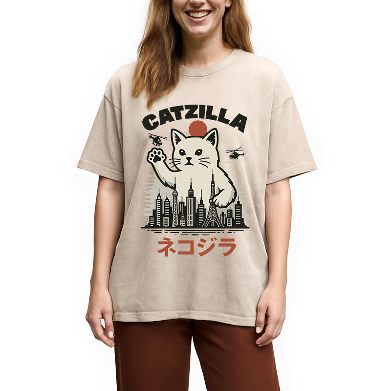 bbb Feline Fury Over Tokyo Washed T-Shirt