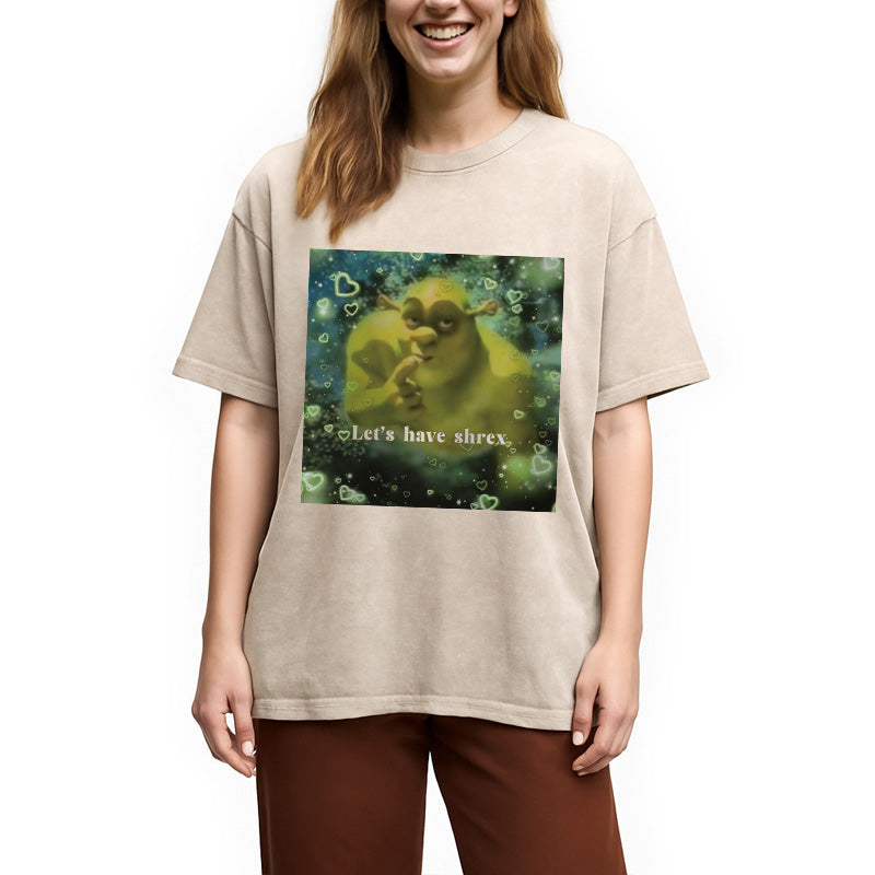 bbb Let's Have Shrex Ironic Funny Washed T-Shirt