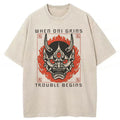 bbb When Oni Grins Trouble Begins Washed T-shirt