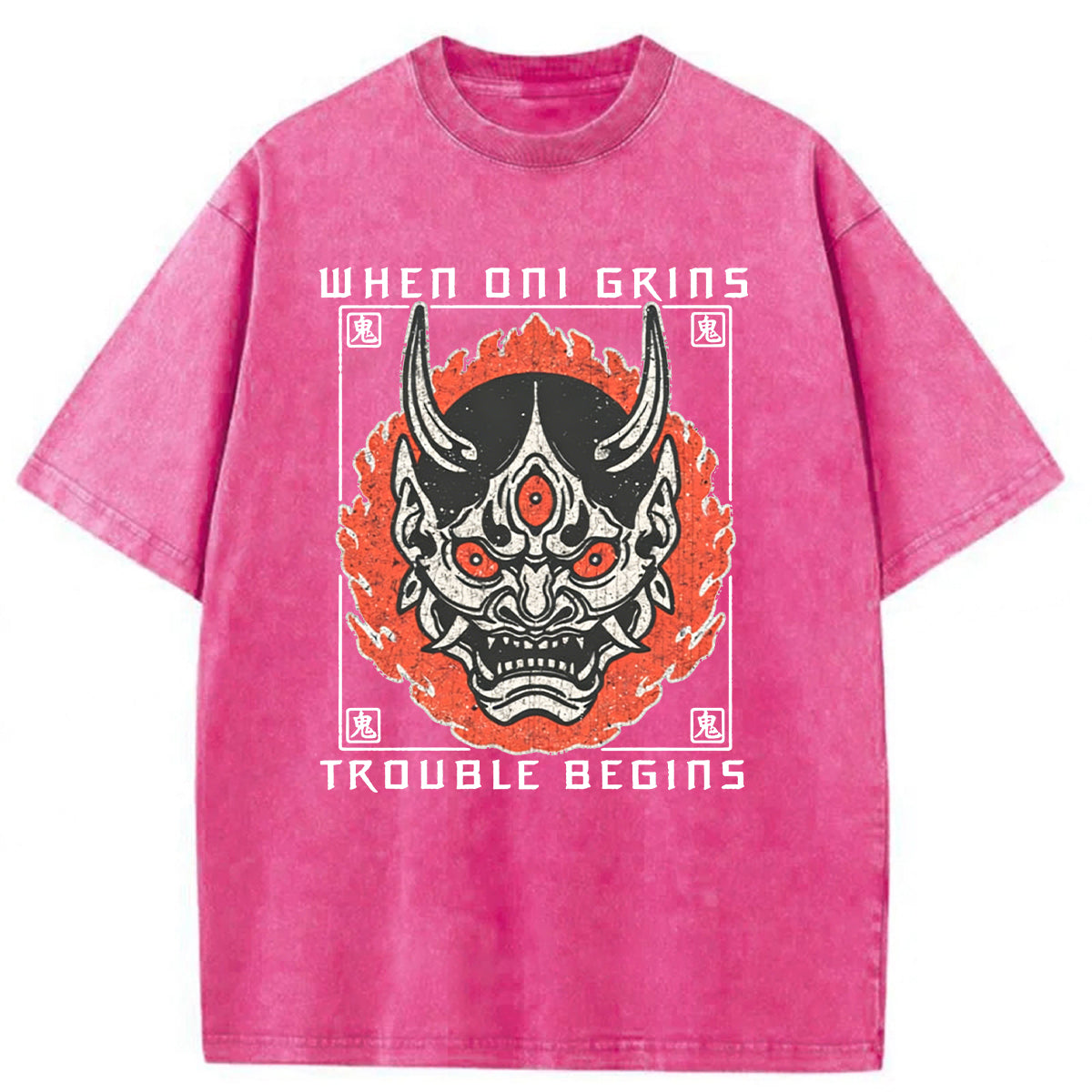 bbb When Oni Grins Trouble Begins Washed T-shirt