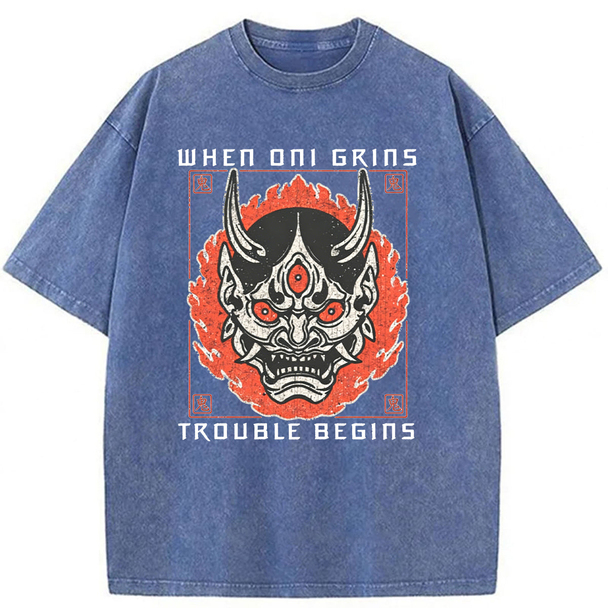bbb When Oni Grins Trouble Begins Washed T-shirt