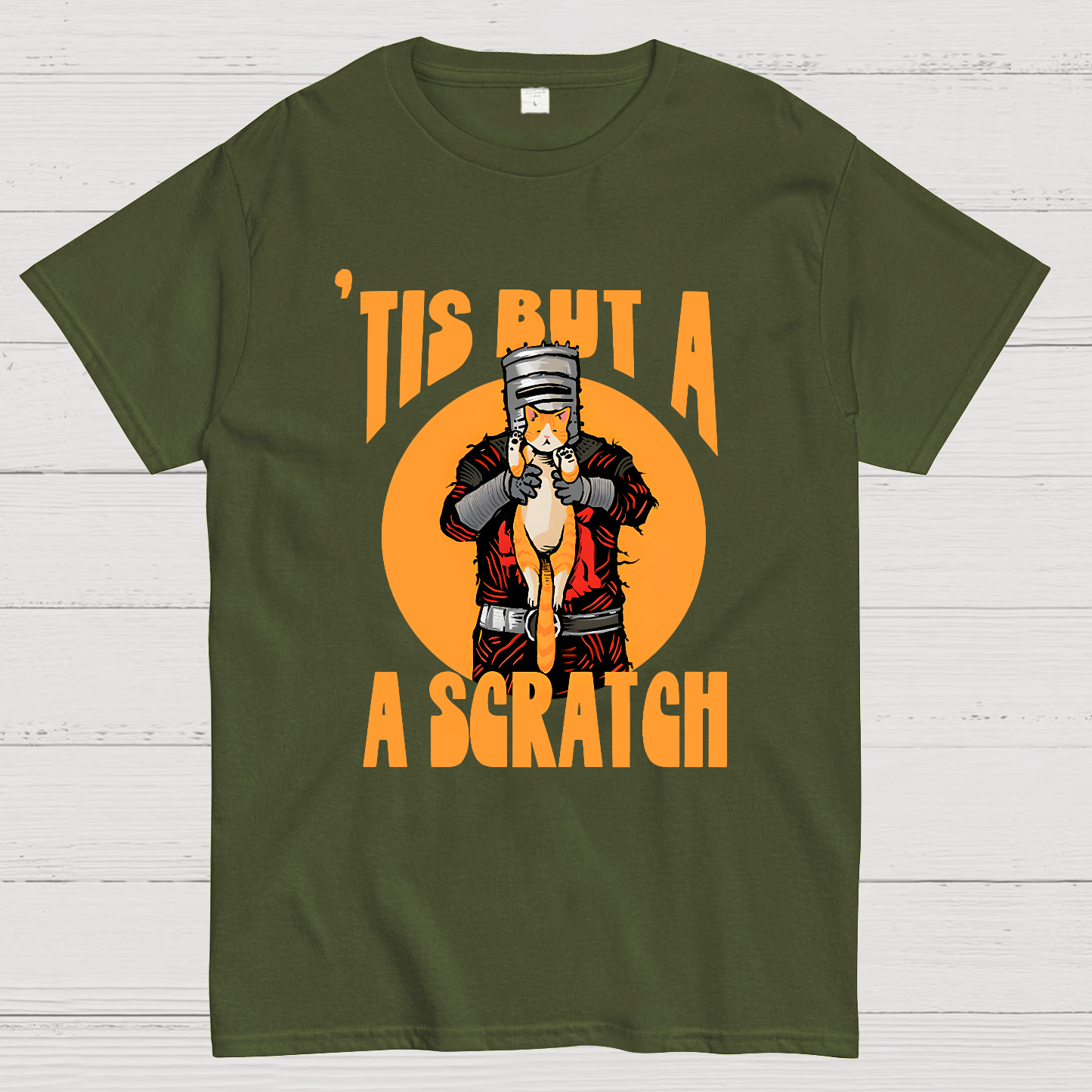 Tis But A Scratch The Black Knight Vs Cat Knight & Kitten  T-Shirt