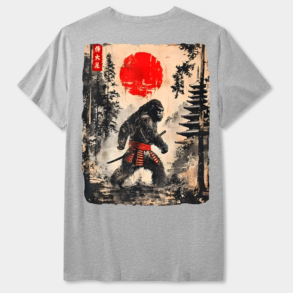 Funny Samurai Ukiyo-e Vintage Graphic  T-Shirt