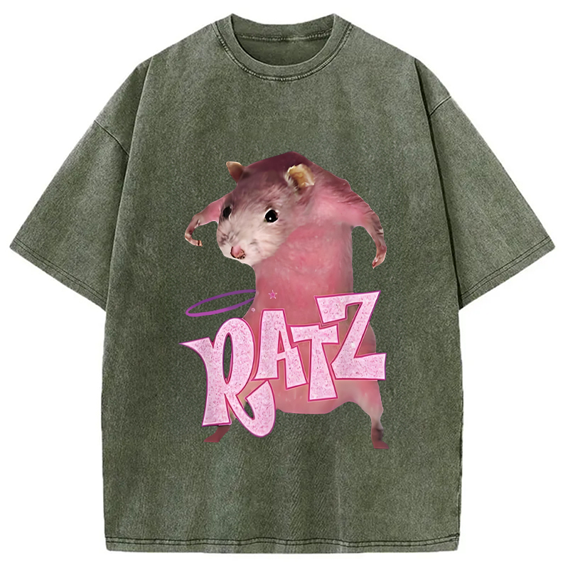 bbb Funny Ratt Pink RATZ Washed T-Shirt