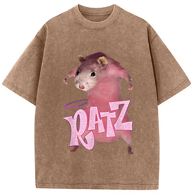 bbb Funny Ratt Pink RATZ Washed T-Shirt