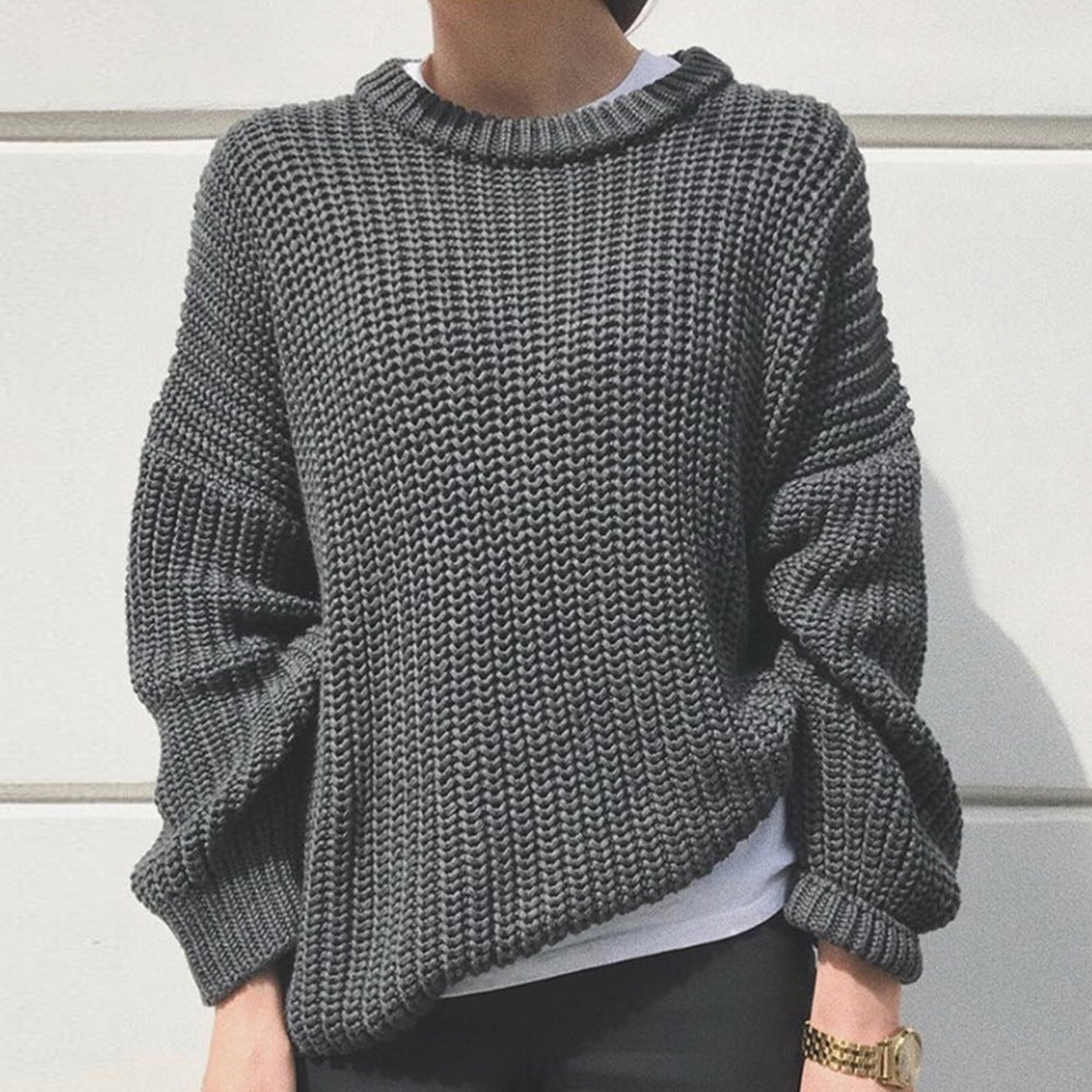Oversized Damenpullover – Kastenförmiger Rippstrick, Wochenend-Look
