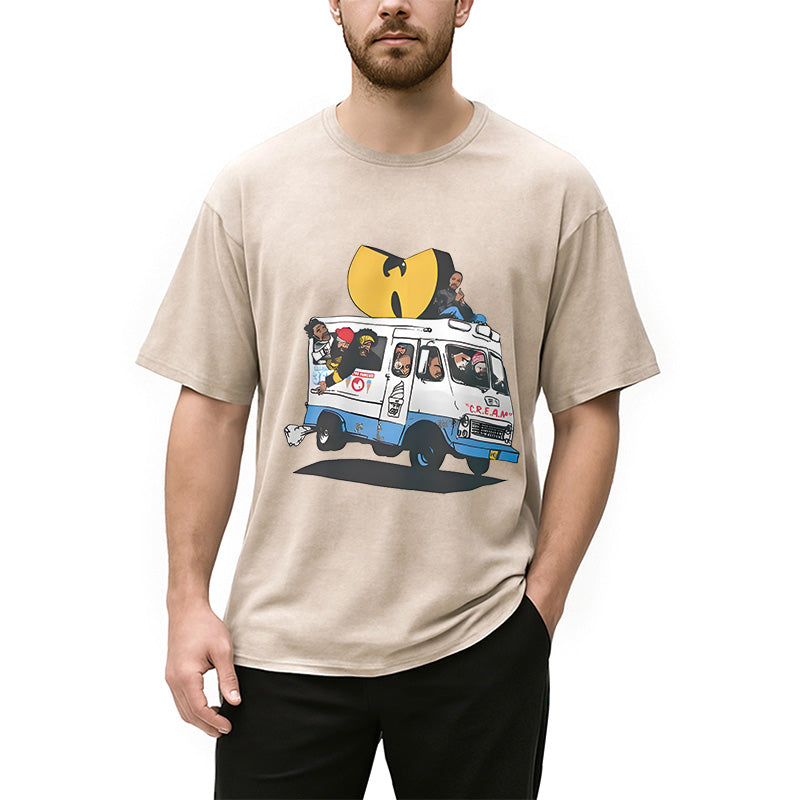 bbb Wu Tang Retro Hip Hop Washed T-Shirt