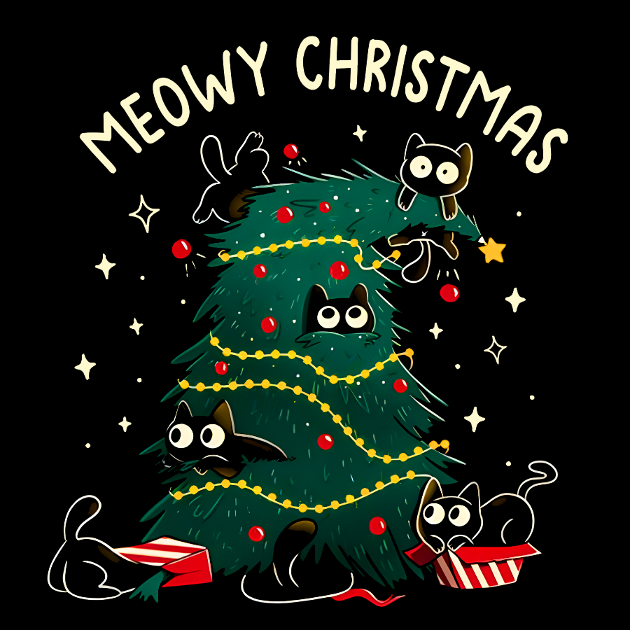 Meowy Christmas Funny Cats  T-Shirt