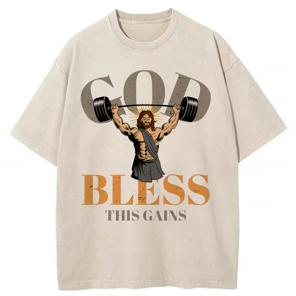 bbb God Bless These Gains Washed T-shirt