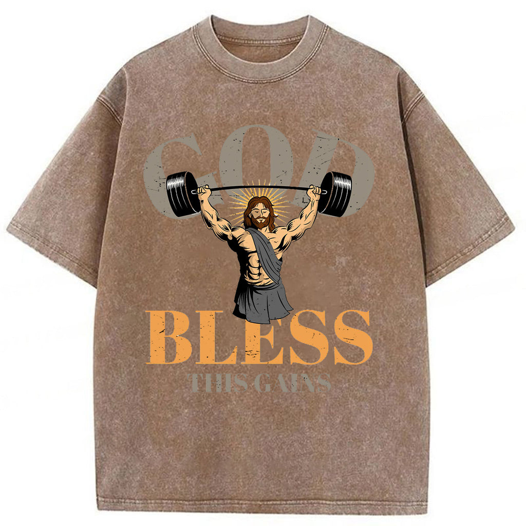 bbb God Bless These Gains Washed T-shirt