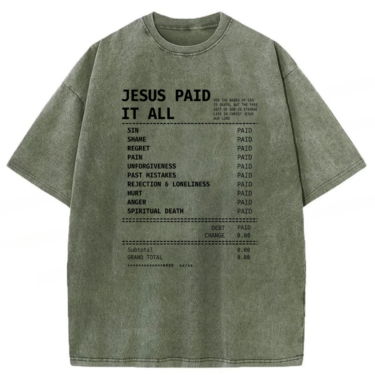 bbb Jesus Paid It All Washed T-shirt