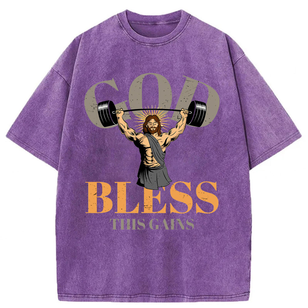 bbb God Bless These Gains Washed T-shirt