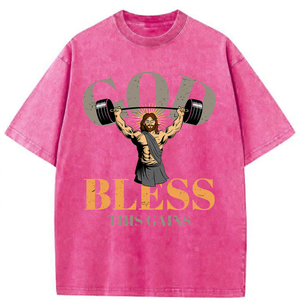 bbb God Bless These Gains Washed T-shirt