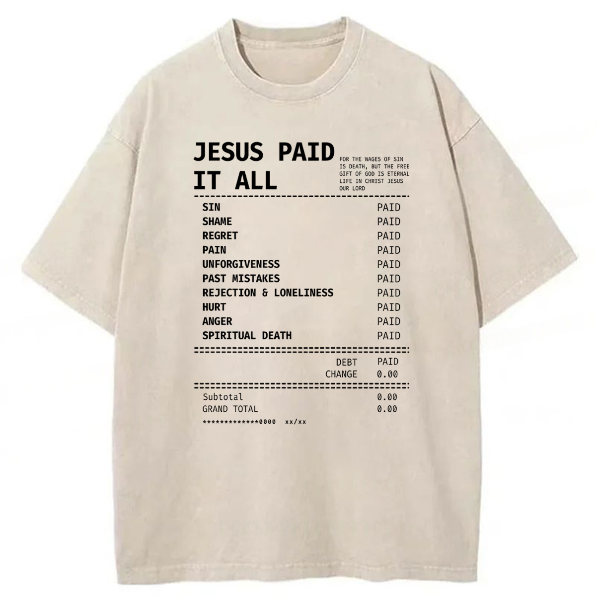 bbb Jesus Paid It All Washed T-shirt