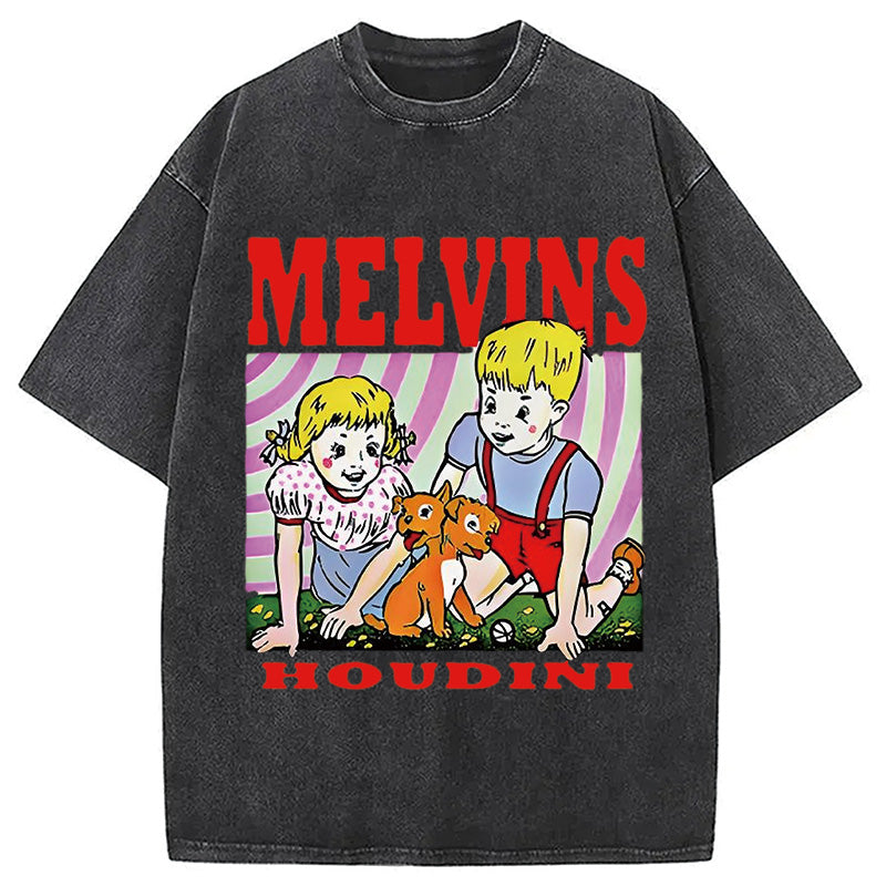 bbb Melvins Houdini Metal Rock Band Washed T-Shirt
