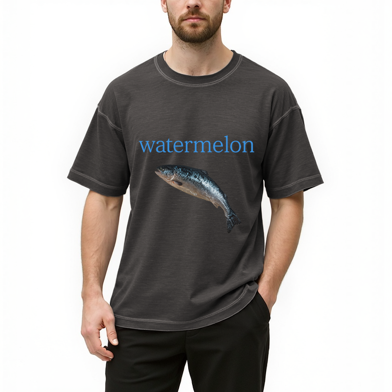 bbb Watermelon Fish Gradient Washed T-Shirt