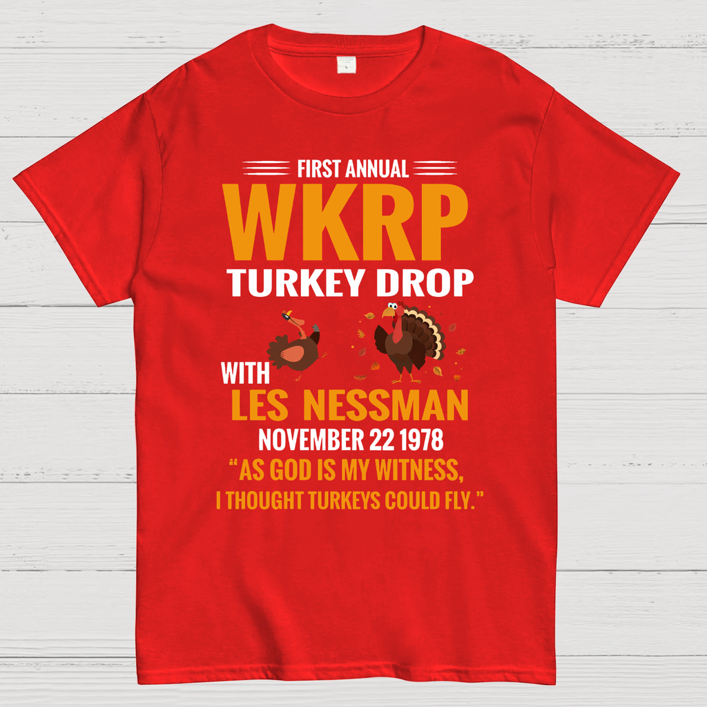 First Annual WKRP Turkey Drop With Les Nessman November 22 1978  T-Shirt