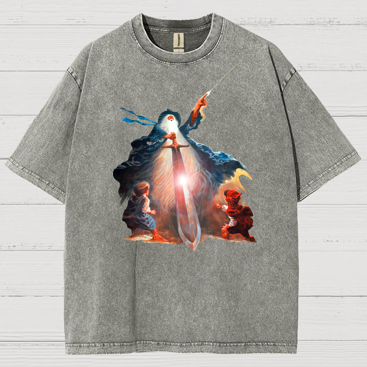 Retro Vintage Fantasy The Lord Of The Rings Unisex Vintage Distressed T-shirt