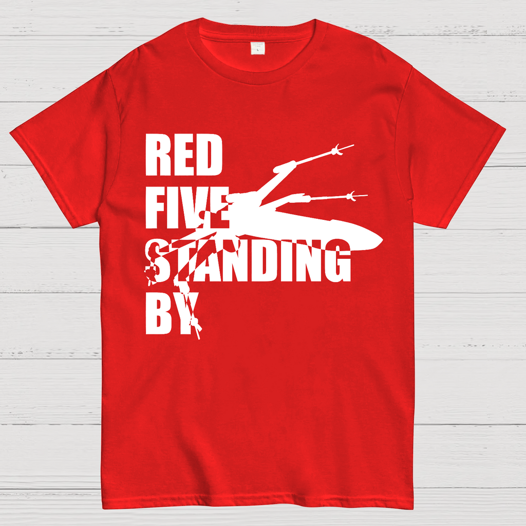 Red Five Standing By Retro  T-Shirt