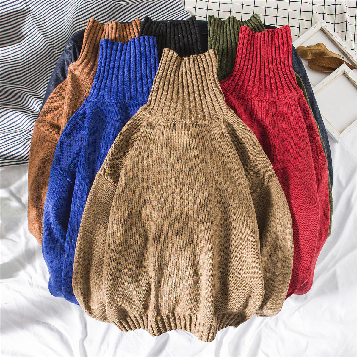 Warm Cozy Turtleneck Sweater - Oversized Wool For Winter