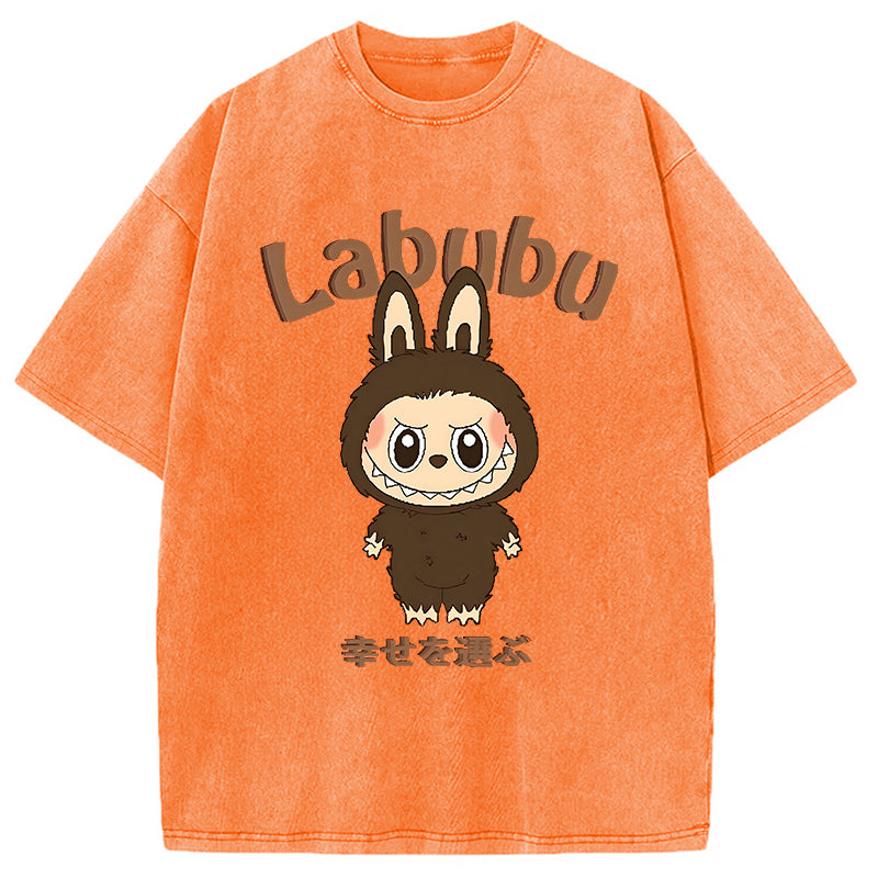 bbb Labubu Cute Vintage Japanese Washed T-Shirt