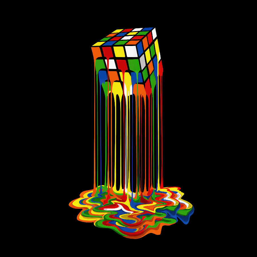 Rainbow Abstraction melted rubix cube y T-Shirt