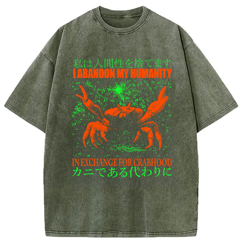 bbb Vintage Japanese Crab Jokes Washed T-Shirt